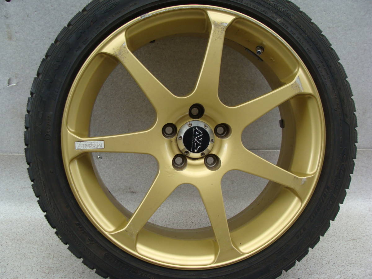 11W906 YOKOHAMA AVS MODEL 7 ゴールド 7J +50 PCD100 ホイールのみ 4