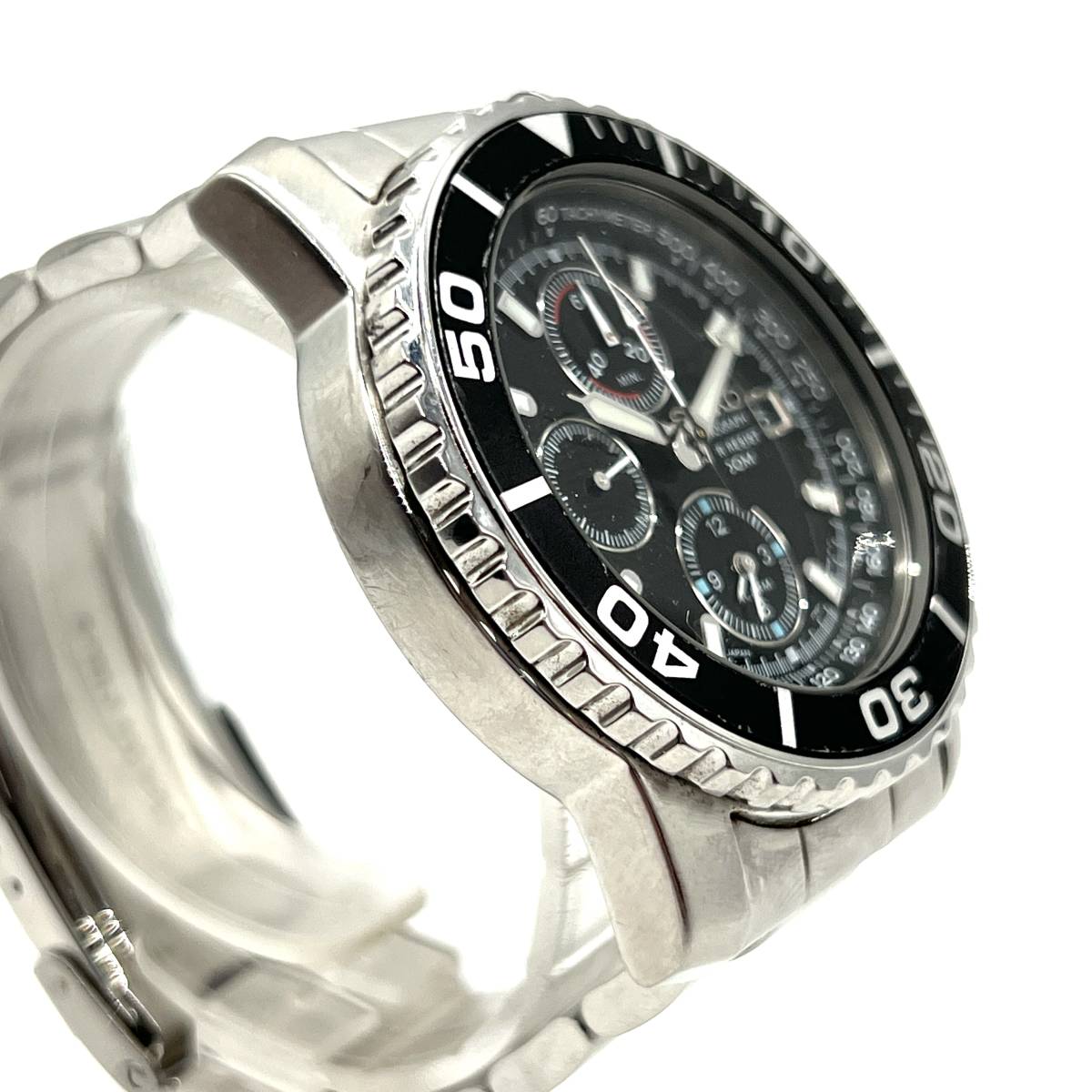 □SEIKO セイコー SNA225 7T62-0CV0 クォーツ クロノグラフ ダイバー 