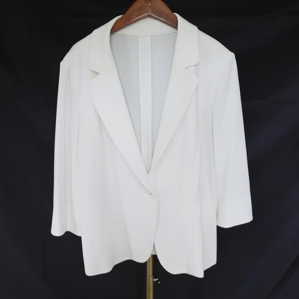 #snc レリアン Leilian ジャケット 13+ 白 大きいサイズ レディース [772493]