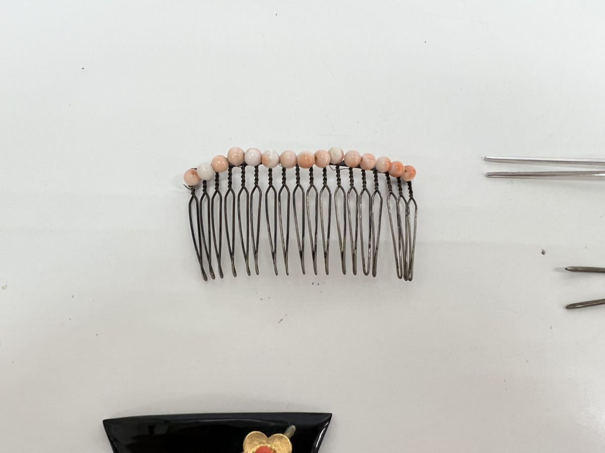 時代物 和装小物 珊瑚 サンゴ かんざし 簪 髪飾り 総重量72.9g