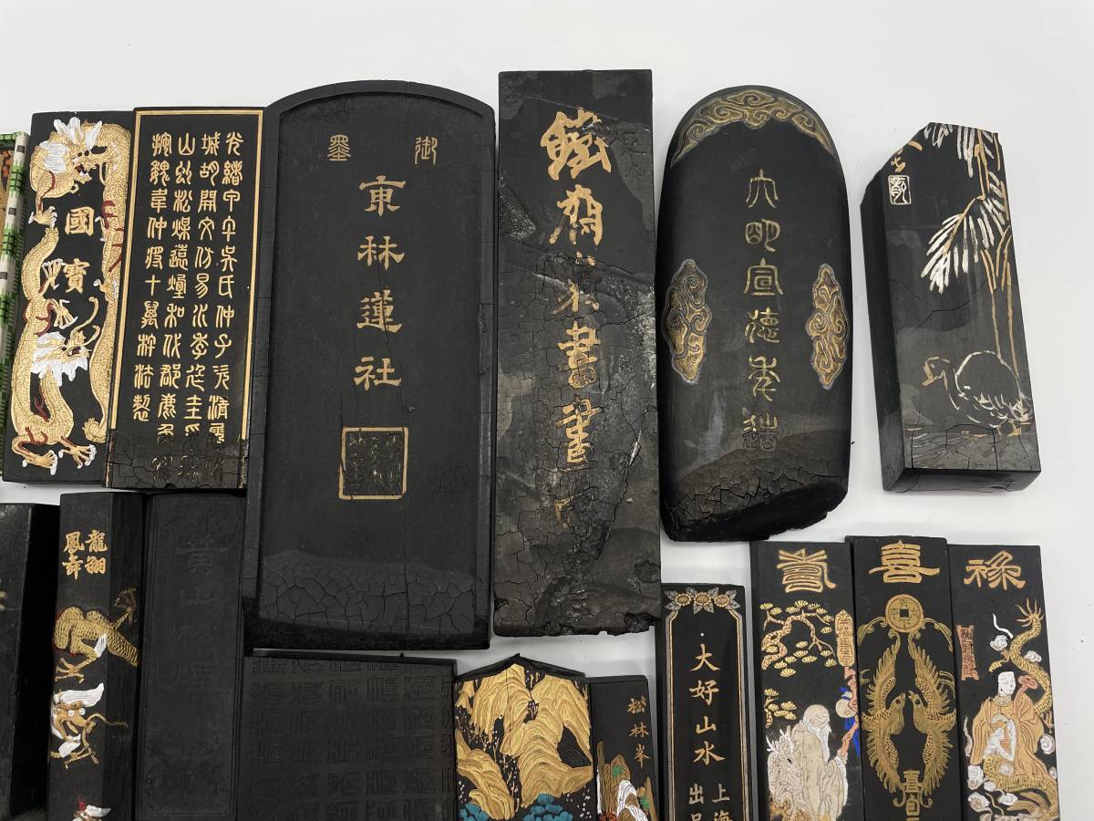 古墨■中国書書墨■中国書道用墨 唐墨骨董品 中国墨 墨 古墨 |本 般若心経 古美術 114 中国墨 使用