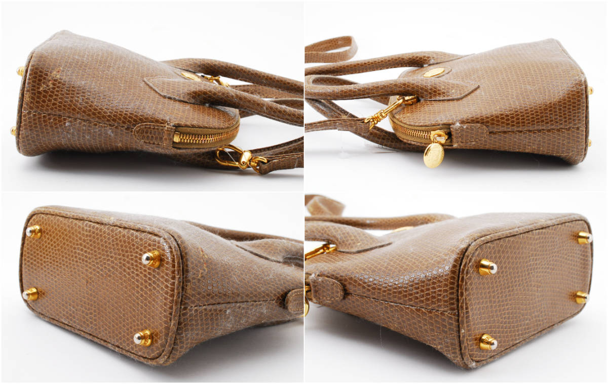 1円スタート】FENDI ヴィンテージ フェンディ パイソン 型押し レザー