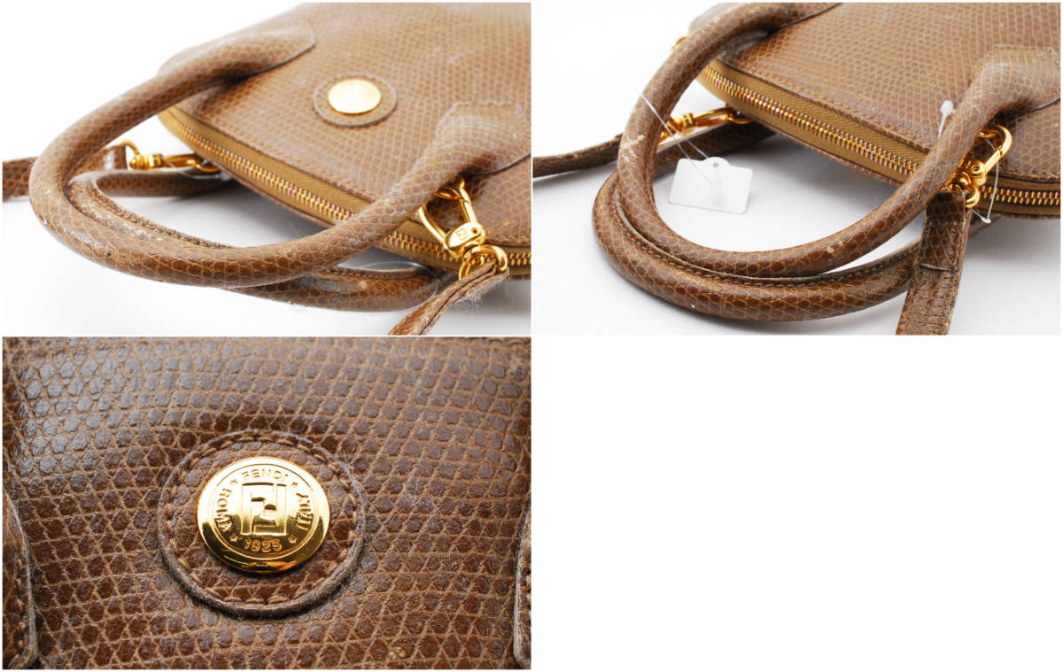 1円スタート】FENDI ヴィンテージ フェンディ パイソン 型押し レザー