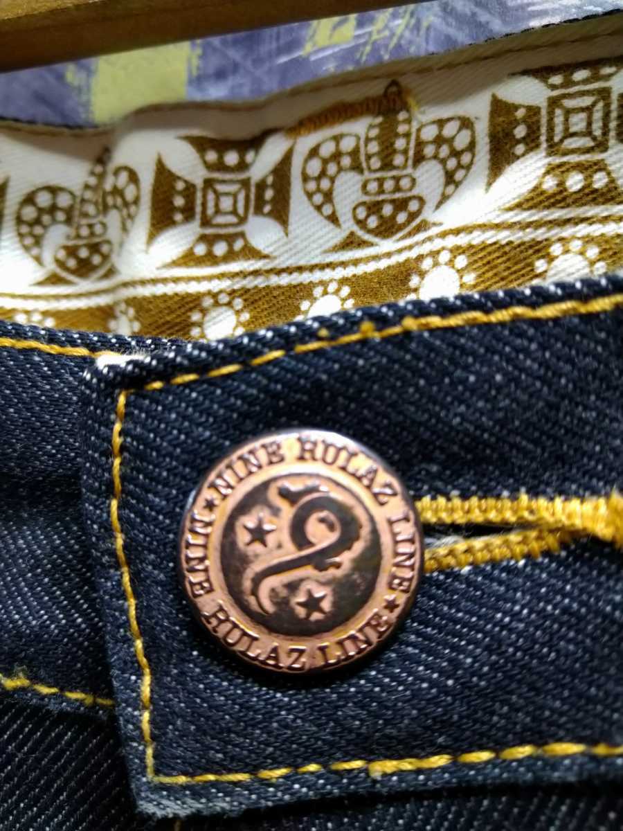 ☆NINE RULAZ LINE☆横浜B系デニム/レゲエ発祥/L表示w実寸~88/ブラック 