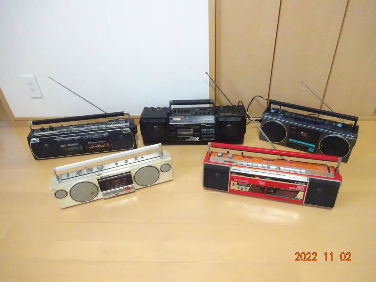 SONY AIWA シャープ レトロ ラジカセ 5台セット まとめて CFS-F10/CS