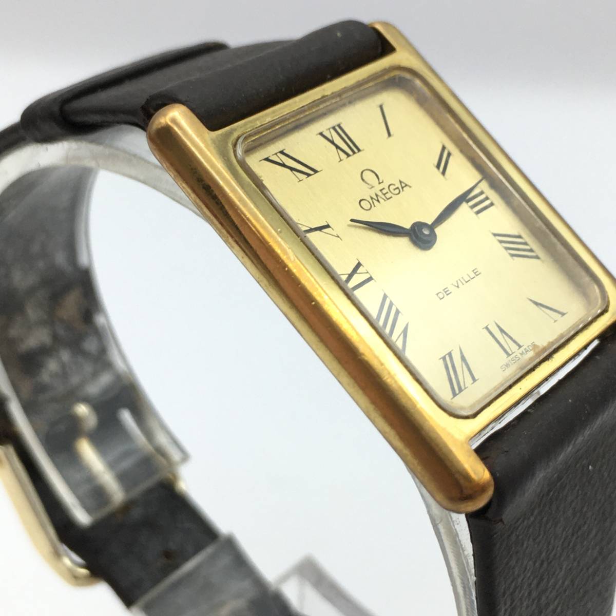H8-21 OMEGA/オメガ De ville デビル スクエア メンズ 手巻き 腕時計