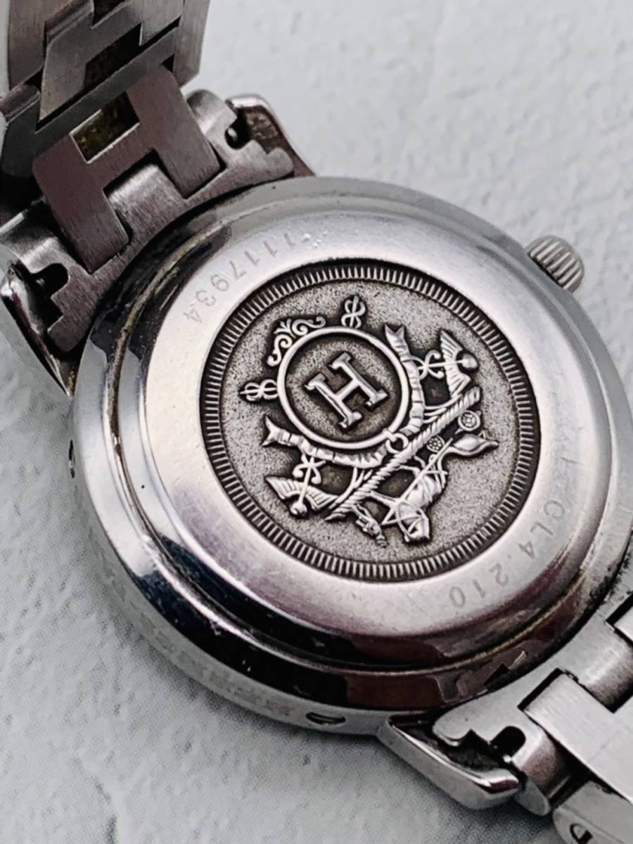 ☆稼働品・電池交換済☆HERMES エルメス QZ CL4.210 クリッパー デイト