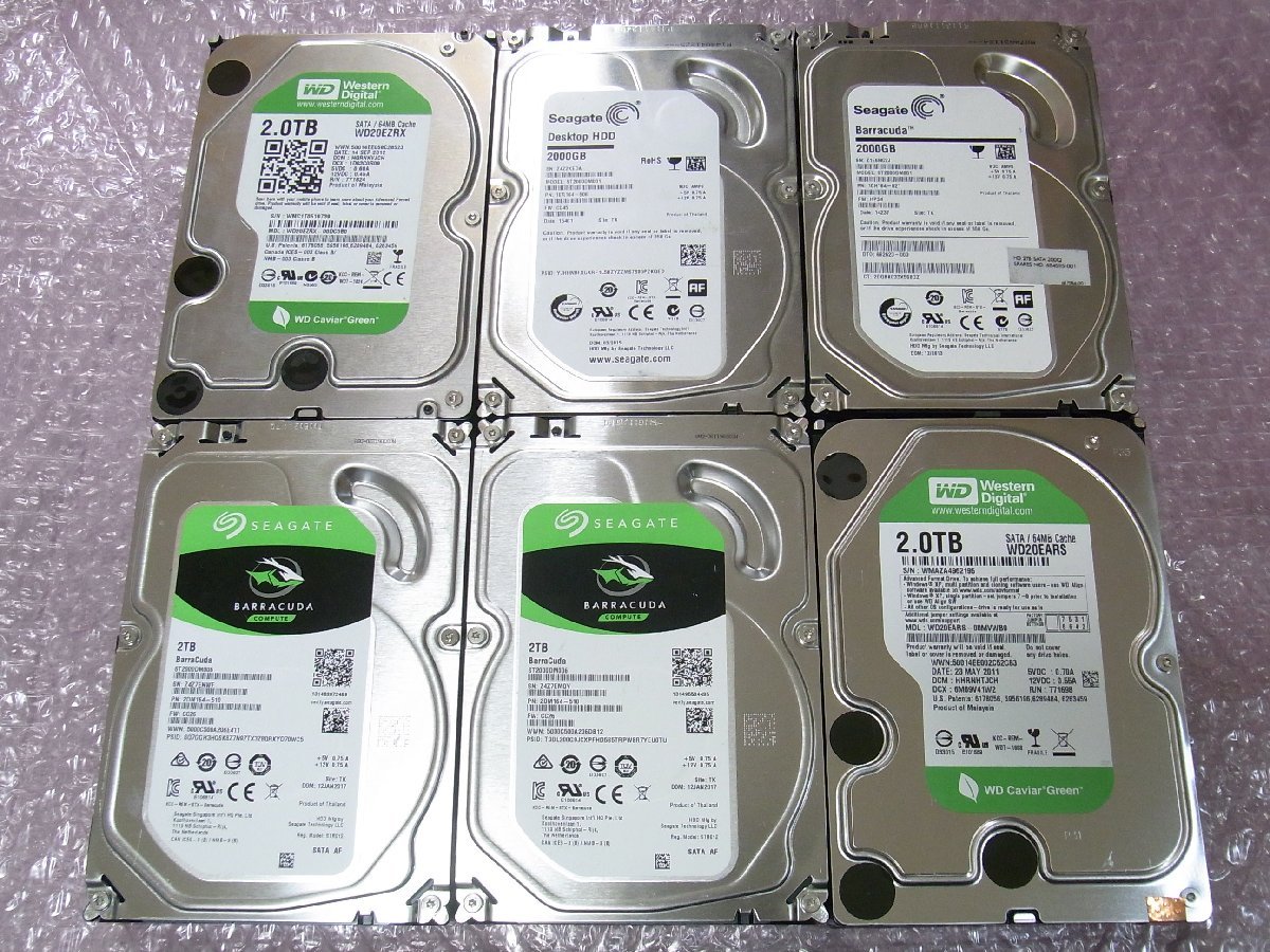 B32143 O-09268 3.5インチ HDD 2TB 6個セット 判定正常 営業時間ご案内