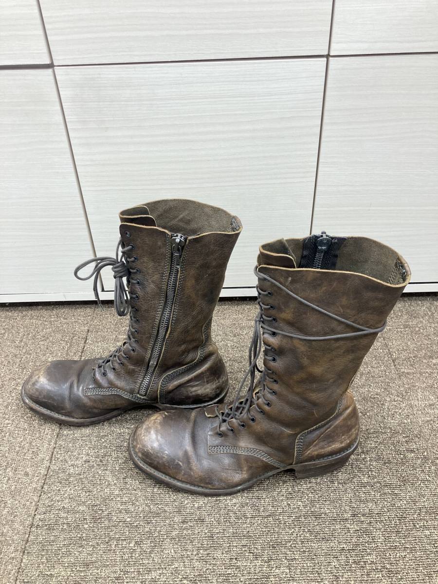 ユリウス(JULIUS)編み上げロングブーツ サイズ1(約25〜27cm) 茶色 