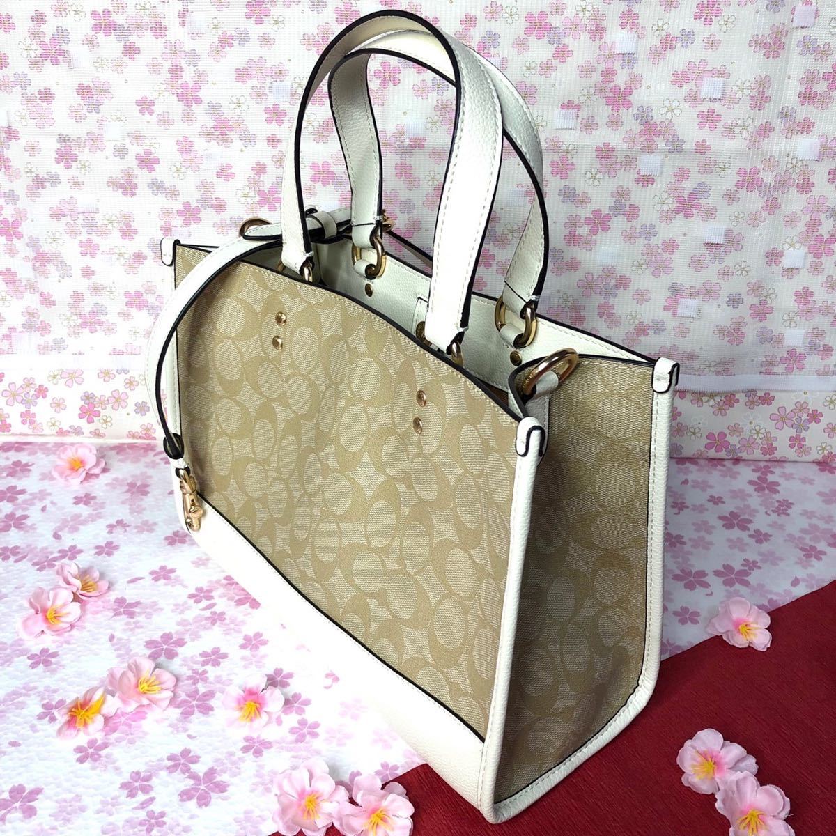 COACH コーチ トートバッグ 新作 新品 シグネチャー ホワイト 大人気 