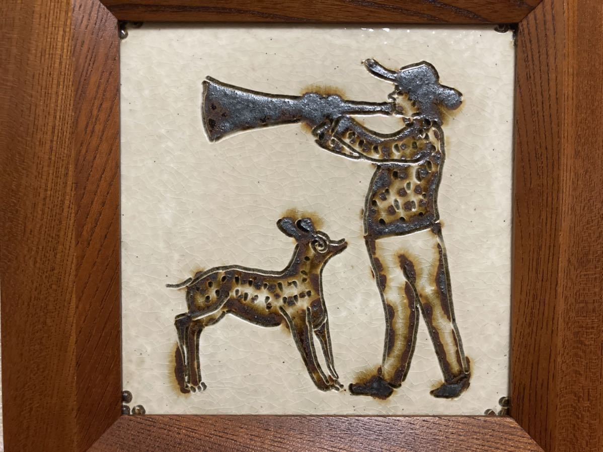 舩木研兒 舩木研児 船木研児 鶏 陶板画 スリップウェア 民藝 舩木研