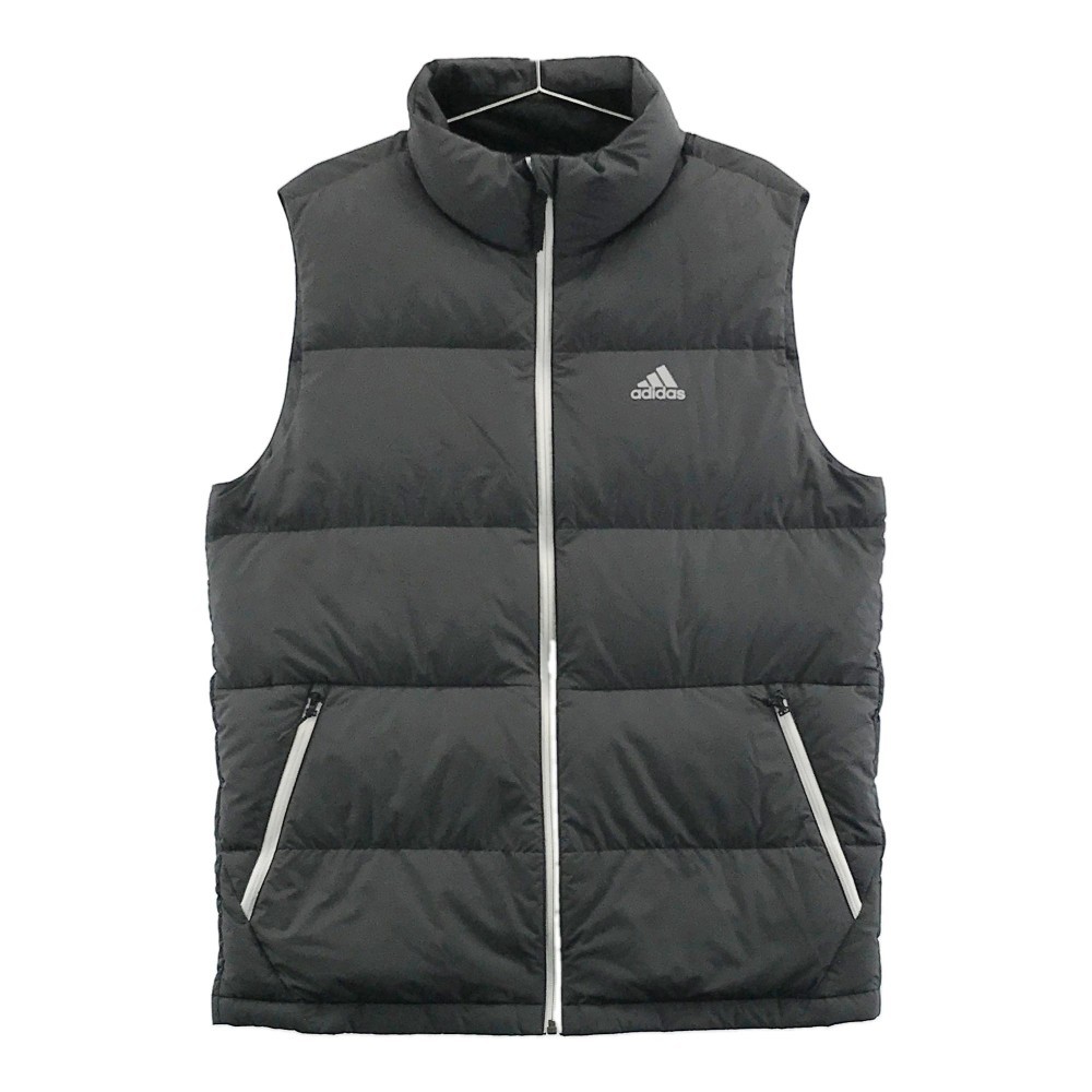 adidas ダウンベスト アディダス グレー ファー付き中綿ベスト L 