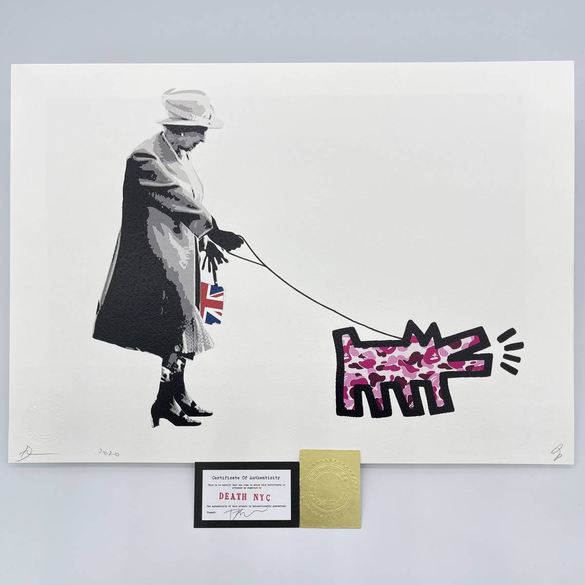 バンクシー 限定】death nyc シルクスクリーンポスター エリザベス女王 ルイ