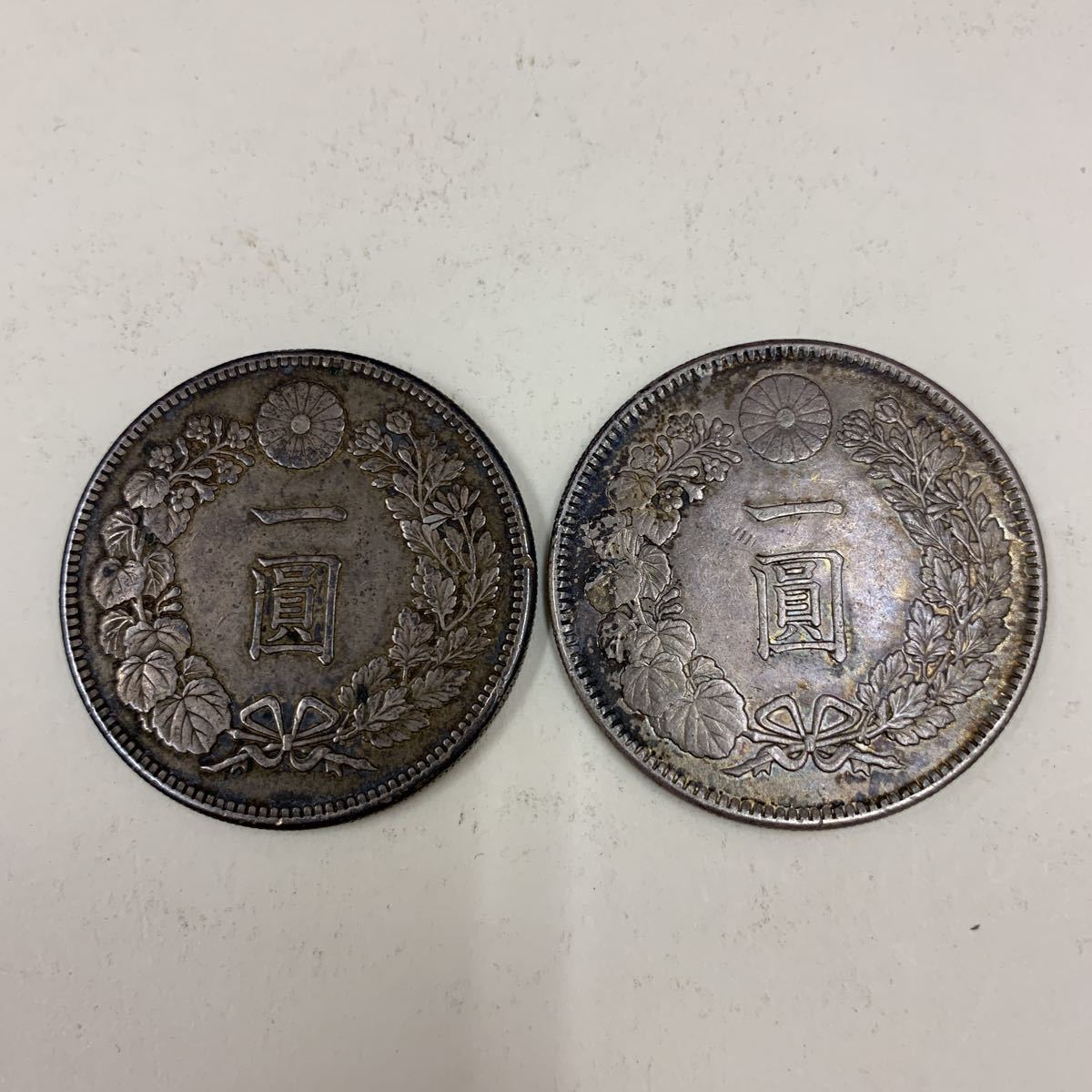 1円銀貨2枚セット 明治28年・45年 一圓銀貨　円銀 1円銀貨2枚セット 明治28年・45年 一圓銀貨 円銀 明治45年 新1円