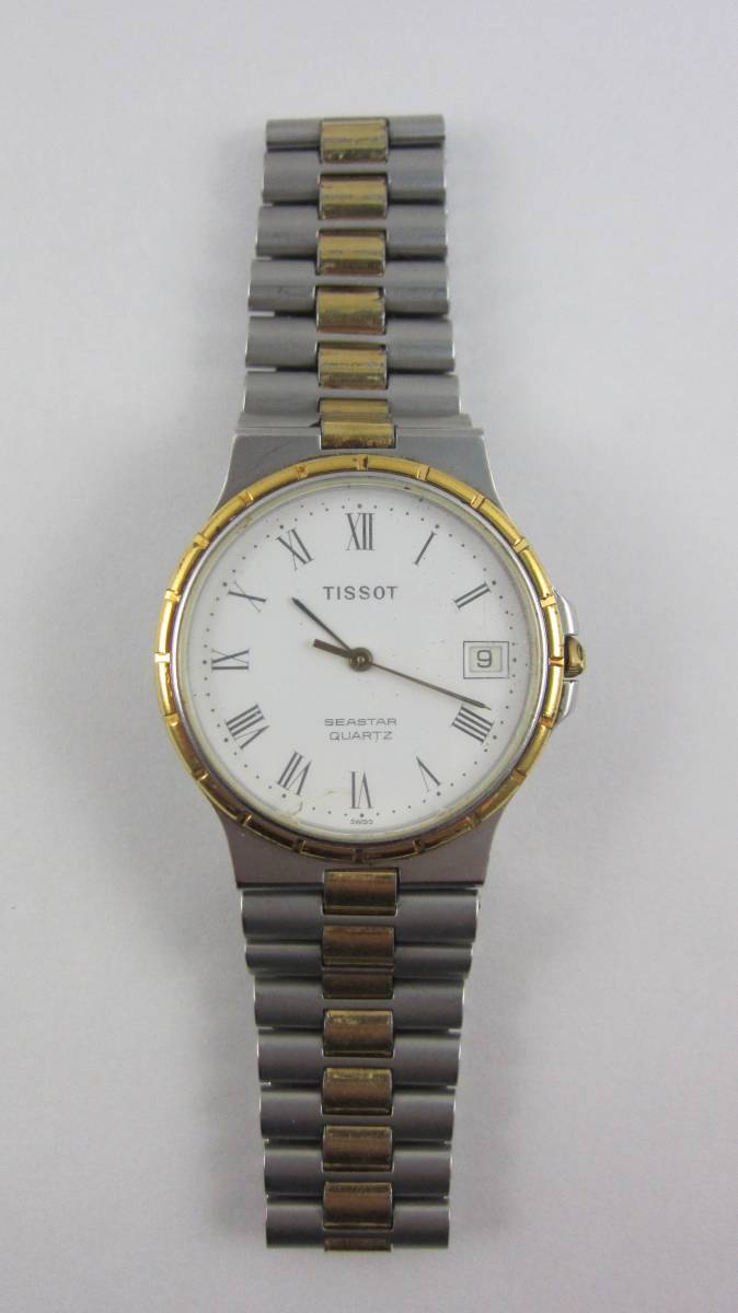 TISSOT クォーツ腕時計 ホワイト文字盤 動作品 TISSOT クォーツ腕時計 ホワイト文字盤 動作品 メンズ腕時計