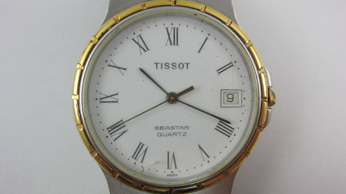 TISSOT クォーツ腕時計 ホワイト文字盤 動作品 メンズ腕時計