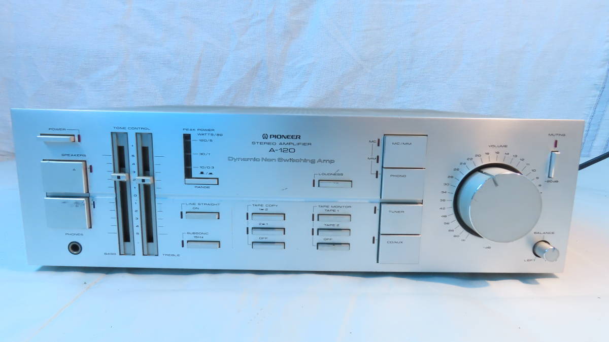 Pioneer A-120 ステレオアンプ 音出し確認O.K. Vol A-120D ステレオ