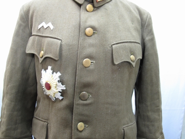 日本陸軍九八式将校冬衣（28）伝主計部中将衣 襟章・兵科胸章・勲二等