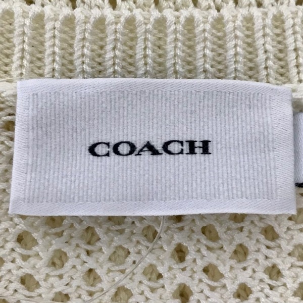 COACH - COACH(コーチ) 長袖セーター サイズS レディース美品  - アイボリー クルーネック コーチ COACH 長袖セーター サイズS - アイボリー レディース クルー
