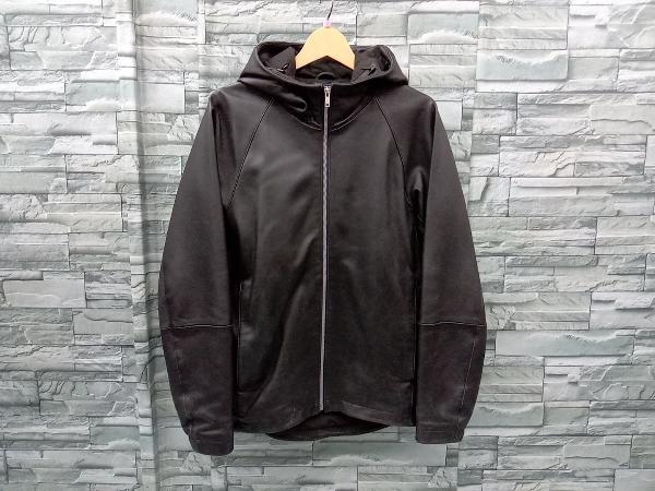 theory/フーデッドレザージャケット/02-6405000-050-904/フード/シングルライダース/セオリー/羊革/シープスキン/メンズ/サイズ M/ブラック Theory | レザー B-6 ] ジップアップ