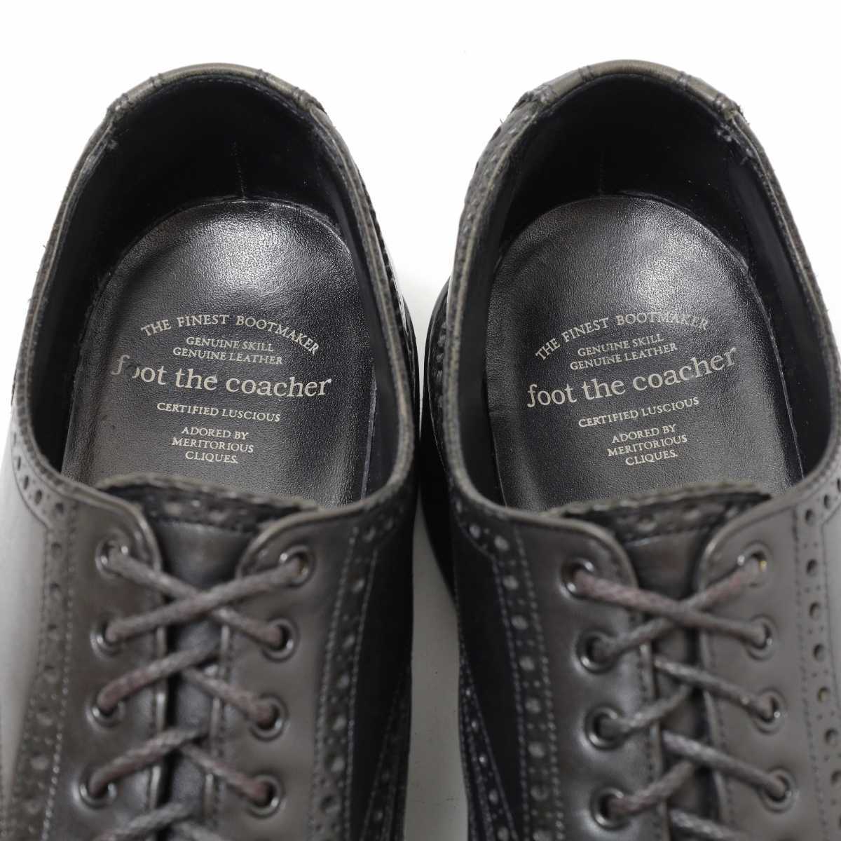 foot the coacher 厚底vibram セミブローグシューズ27.5 安くて可愛い人気 foot the coacher 厚底vibram セミブローグシューズ27.5
