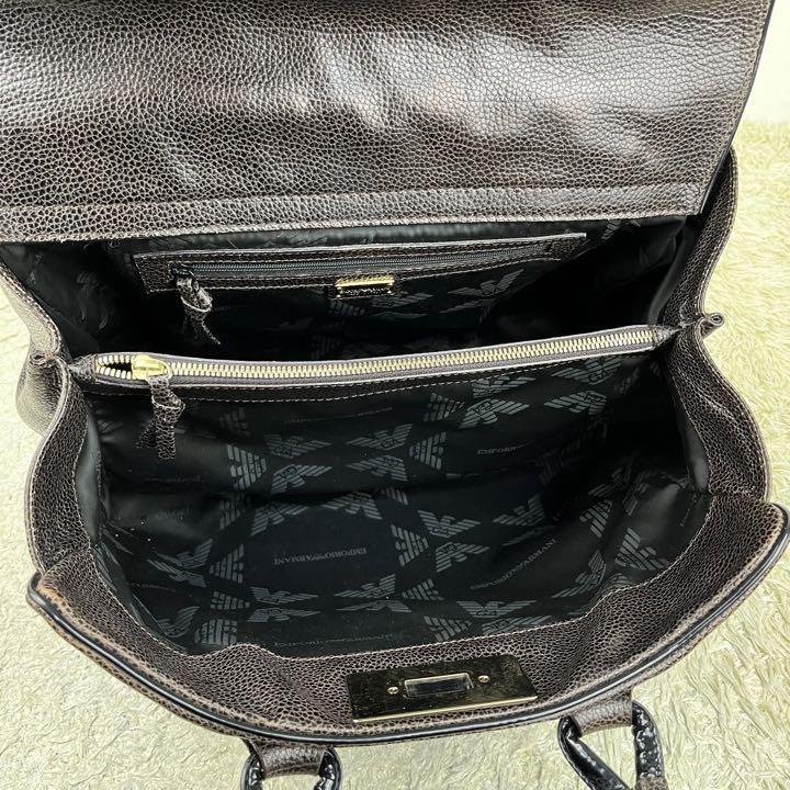 1円希少伊製 EMPORIO ARMANI エンポリオアルマーニ ゴールドターンロック A4◎ ビジネス メンズ ハンドバッグ トート レザー ブラウン 茶 EMPORIO ARMANI エンポリオアルマーニ 長袖 Emporio 極美品希少XXXXL圧巻の存在感！エンポリオアルマーニ