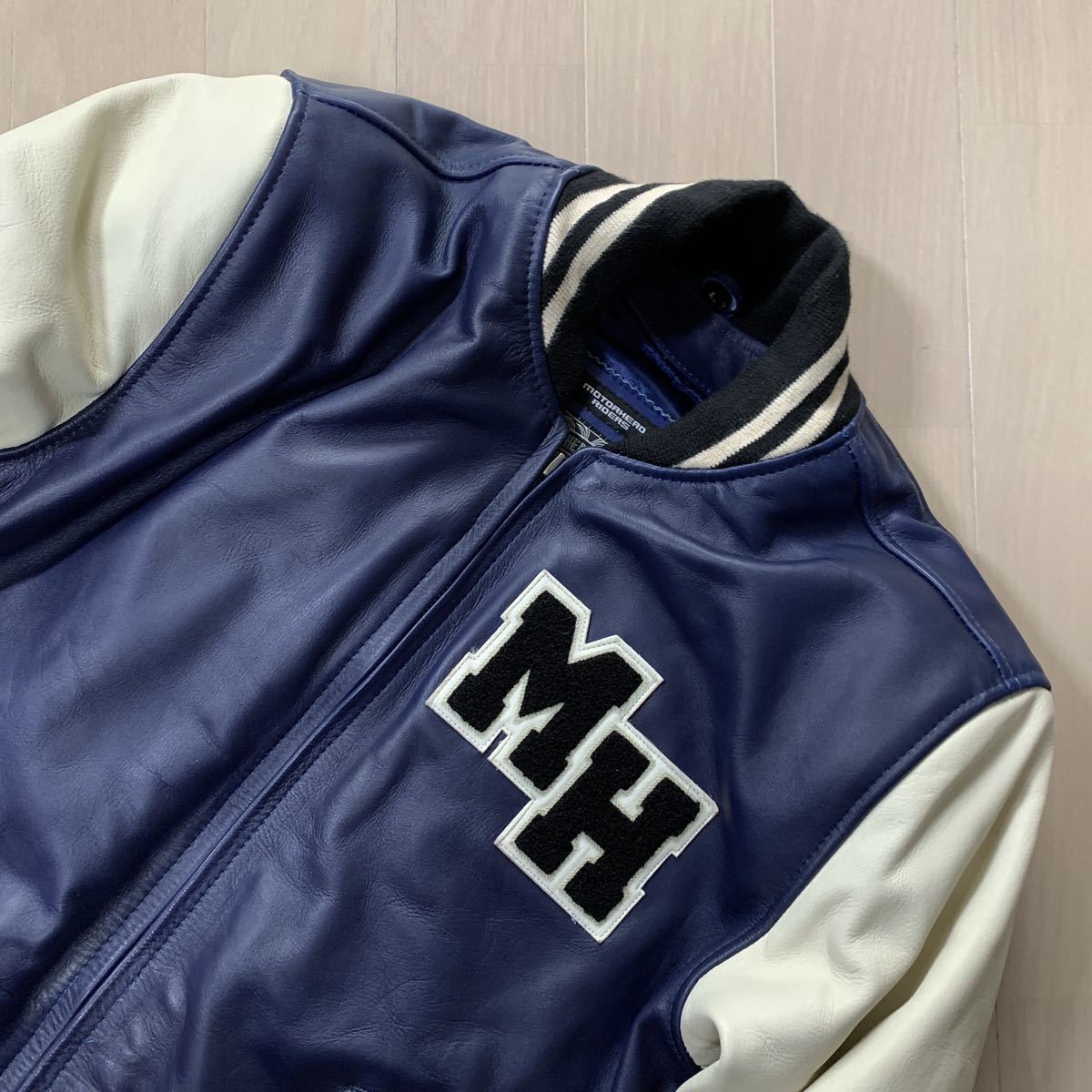 SALE DEGNER×MOTORHEAD デグナー 本革スタジアムジャンパー スタジャン レザージャケット 2RJ-1 Lサイズ 定価42900円 コラボ A41114-6
