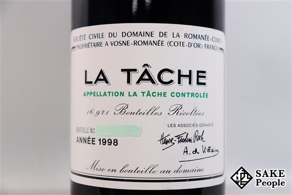 □注目! DRC ラ・ターシュ 1998 750ml 13% フランス ブルゴーニュ 赤