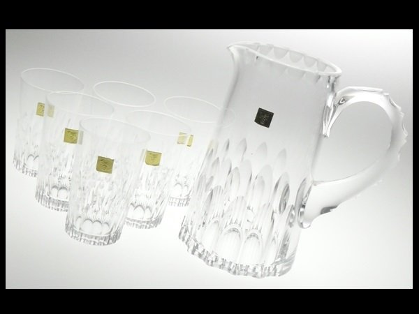 N183 カガミ クリスタル カット 大型 ピッチャー 水差し タンブラー