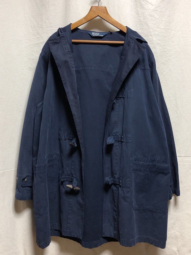 オールド ラルフローレン コットンキャンバス ダッフルコート ネイビー