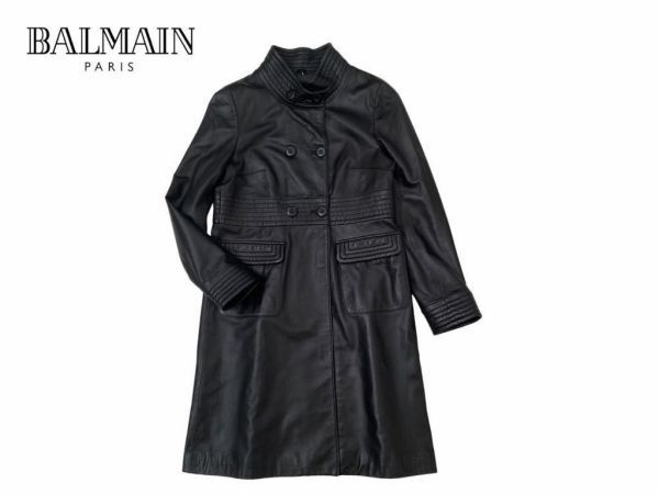 NA416さ BALMAIN 38万 極上のシープスキン 羊革 ロングレザーコート レザージャケット 柔らかな羊革 9/M バルマン(女性用)｜売買されたオークション情報、yahooの商品情報をアーカイブ公開 - オー 女性用