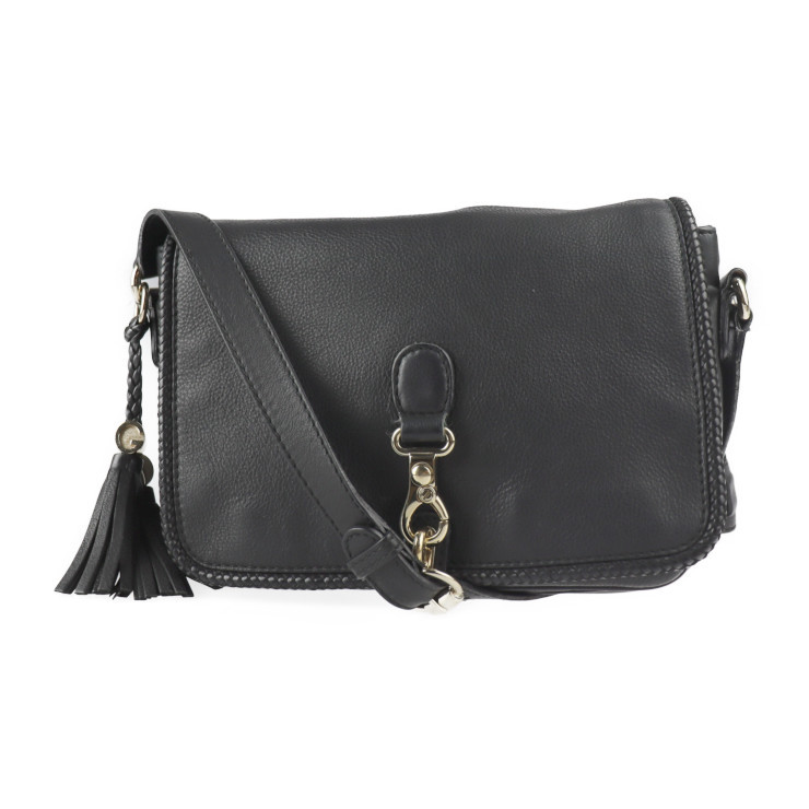 美品 GUCCI グッチ 257024 ショルダーバッグ レザー ブラック