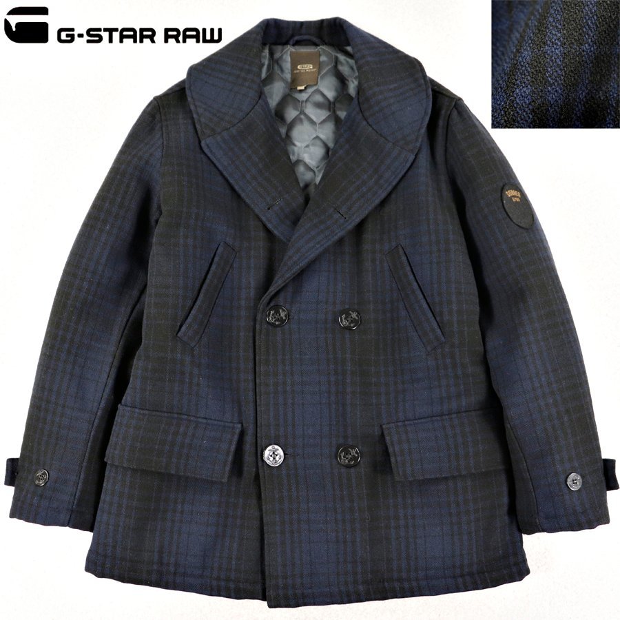 RAW G-STAR 美品 G-Star ダブルライダース 羊革 肩キルティング 