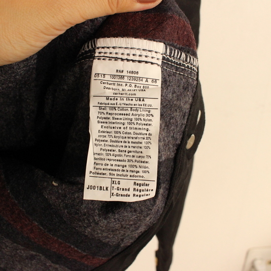 G590 2000年代製 Carhartt カーハート デトロイトジャケット 裏地ブランケット USA製■00s Y2K 表記XLサイズ ブラック アメカジ ワーク Carhartt カーハート USA製 スミクロ aztec1000A2254送料無料 Mexico
