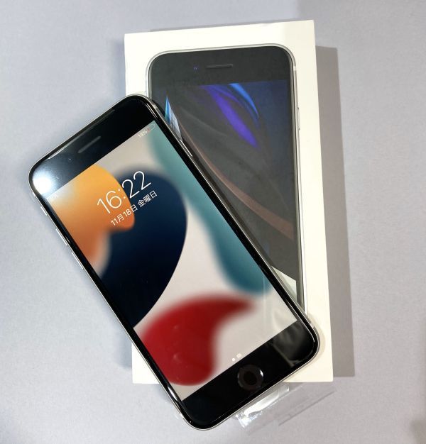 ▽【美品】SIMロック解除(SoftBank) iPhoneSE2 64GB ホワイト MHGQ3J/A