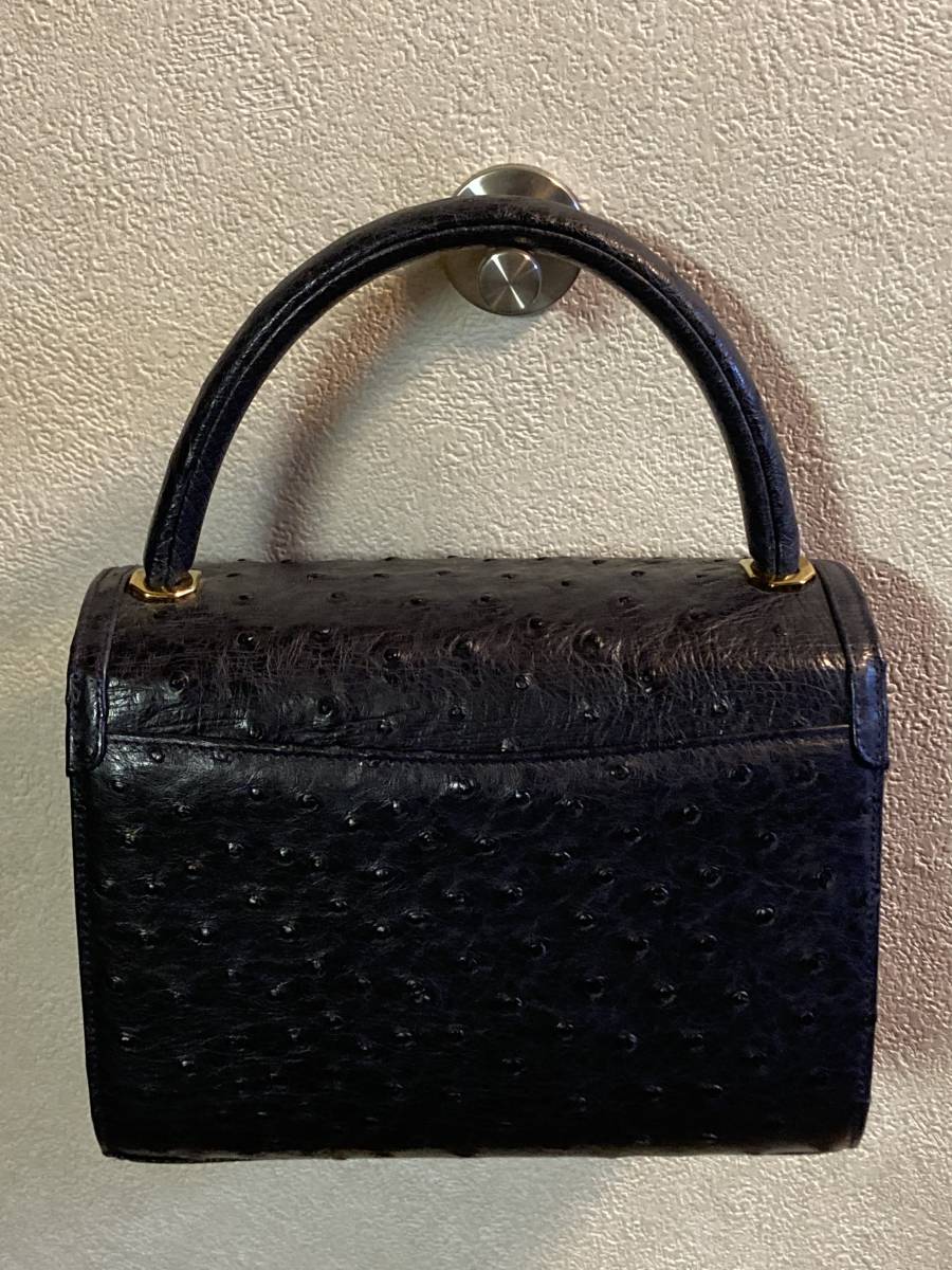 COMTESSE コンテス オーストリッチ フォーマルバッグ ゴールド金具 鏡