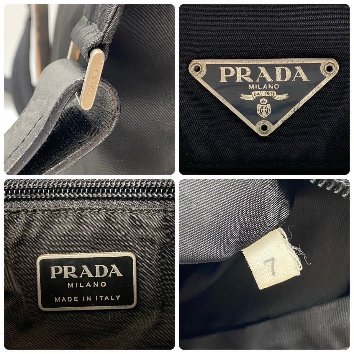 1円 《美品》 PRADA プラダ 三角プレート 斜めがけ ショルダーバッグ 