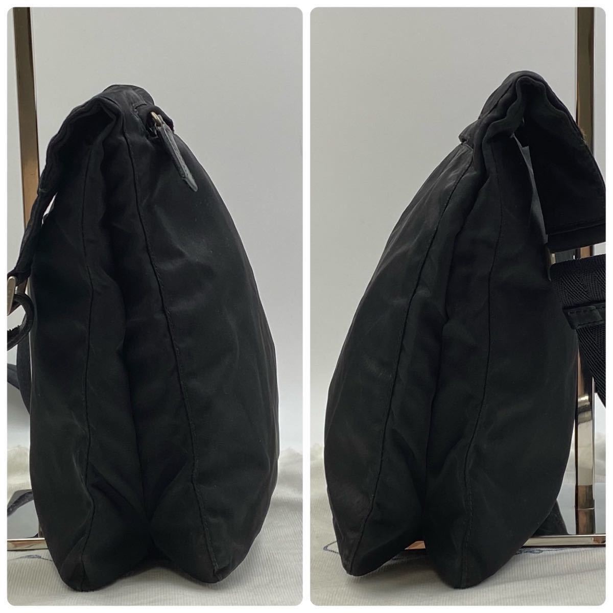 1円 《美品》 PRADA プラダ 三角プレート 斜めがけ ショルダーバッグ 