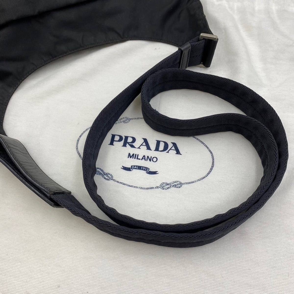 1円 《美品》 PRADA プラダ 三角プレート 斜めがけ ショルダーバッグ 