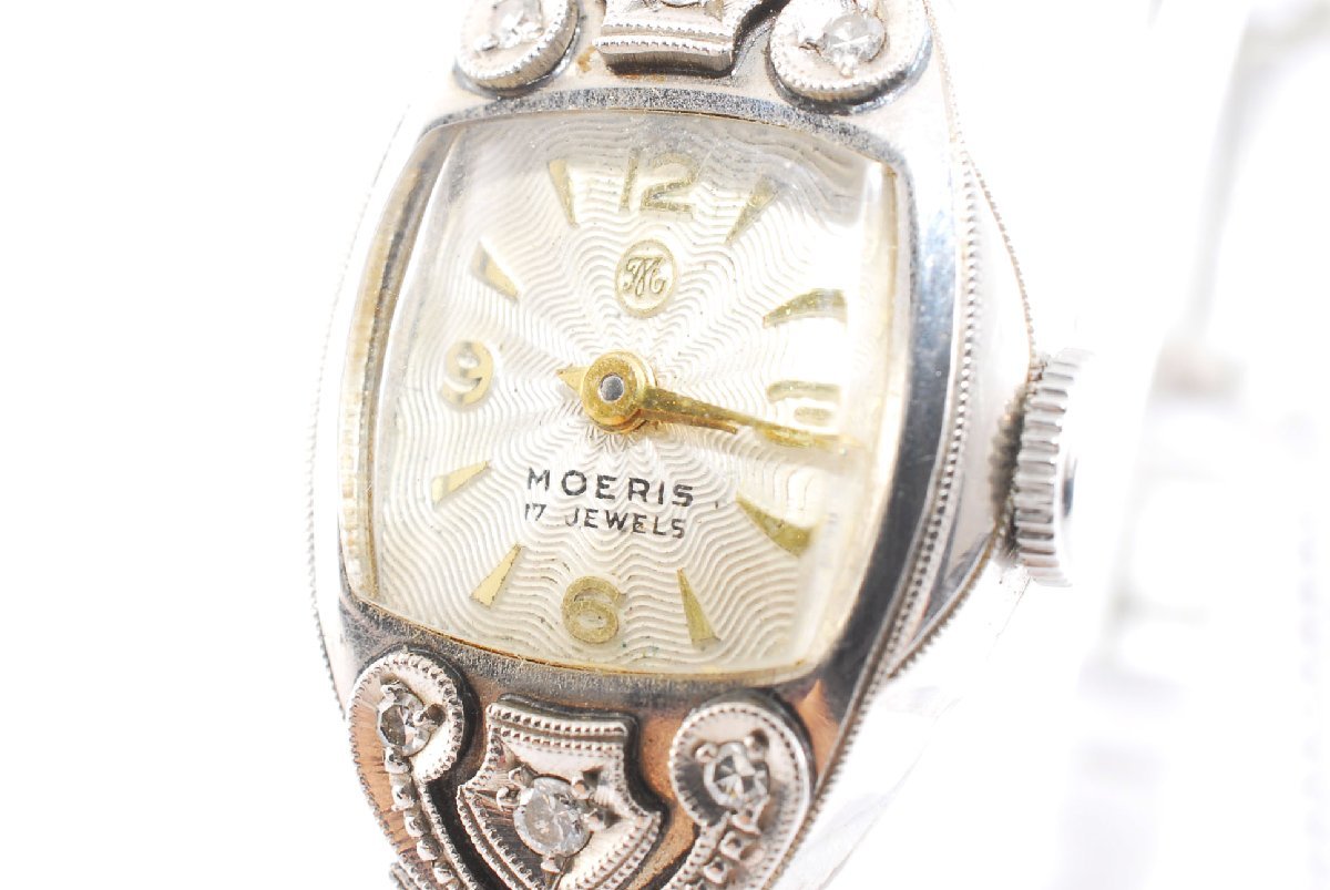 17石 手巻き モーリス 腕時計 MOERIS アンティーク 金無垢ケース 