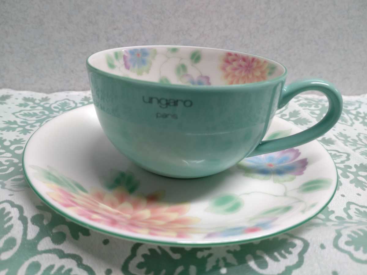 ○ungaro Paris ウンガロ 花柄 カップ＆ソーサー MAEBATA JAPAN 前畑 