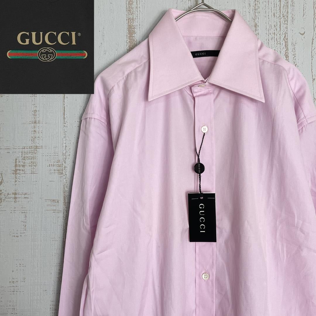 【高品質，正規品】 GUCCI グッチ シャツ トップス カジュアル フォーマル ピンク(長袖シャツ)｜売買されたオークション情報、yahooの商品情報をアーカイブ公開 - オークファン 男性用