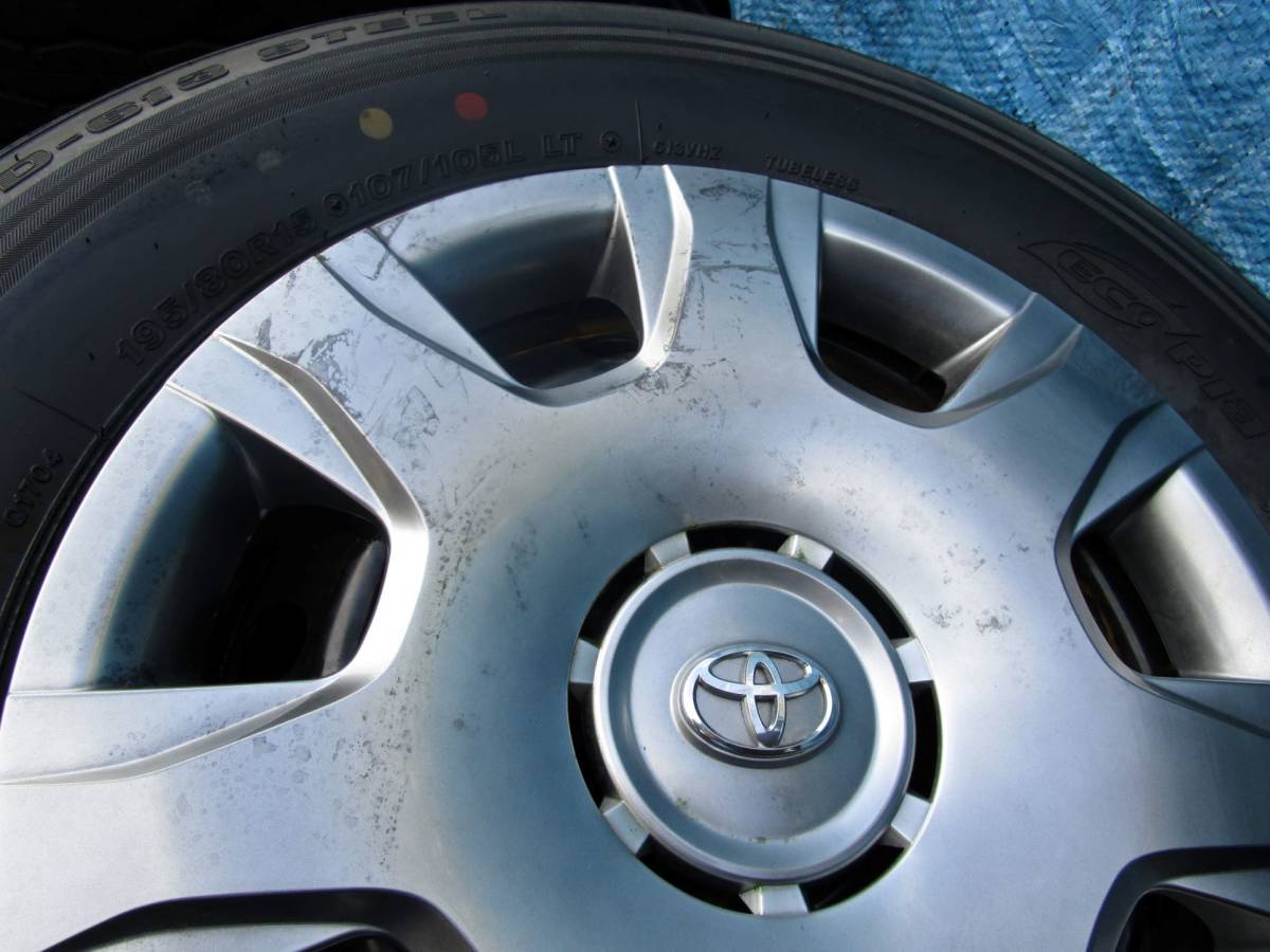 ハイエース 純正 スチール 195/80R15 107/105N LT　6H139.7+35　4本中古品 195&frasl;80R15 107&frasl;105N ハイエース 107&frasl;105L L トヨタ