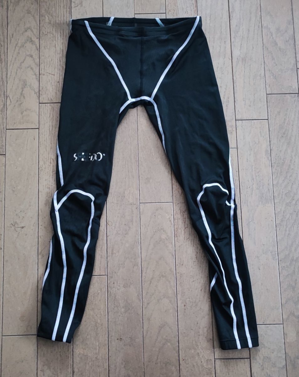 中古品 Speedo アクアブレード 競泳水着 ロングスパッツ 黒 Mサイズ (M