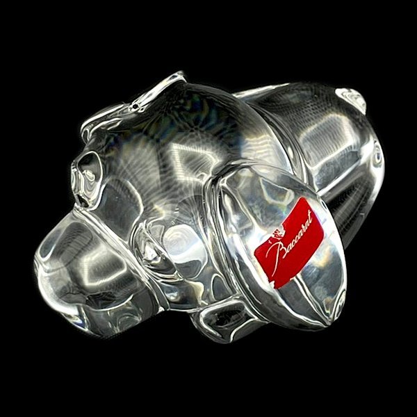 美品バカラ お茶犬 伊藤園 犬 ドッグ 箱付き クリスタルオブジェ