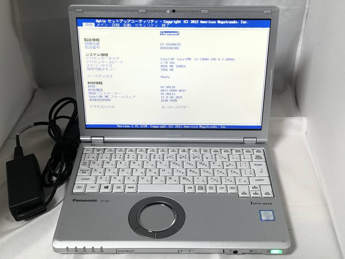 Let's CF-SZ6 Panasonic i5 note : Core 第7世代 レッツノート