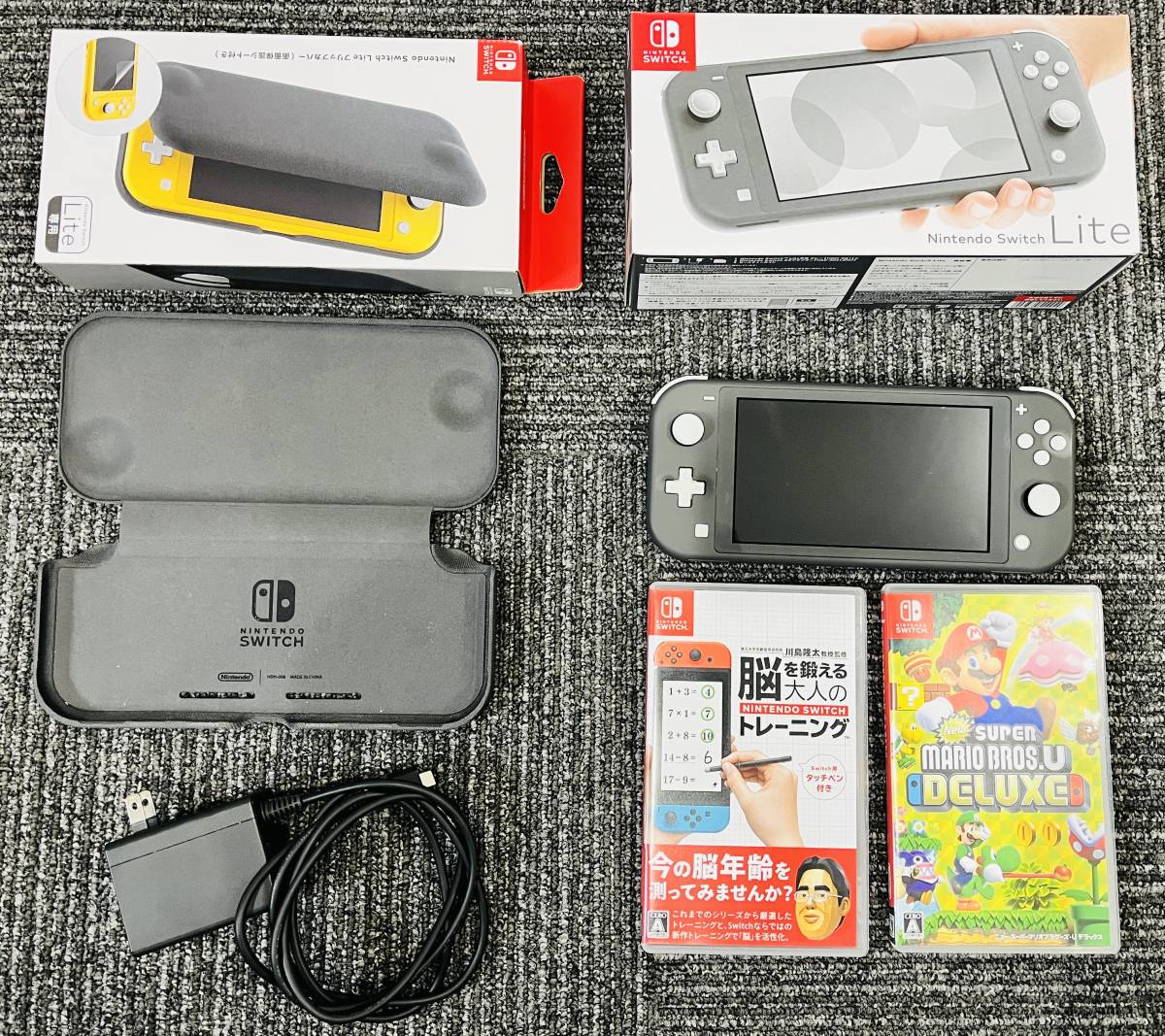 ●　Nintendo　任天堂　Switch lite　スウィッチ ライト　グレー　ケース付き　脳トレ　マリオ　おまとめ Nintendo Switch Lite ターコイズ スイッチライト ゲオ公式通販サイト&frasl;ゲオオンラインストア中古・箱説あり・付属品