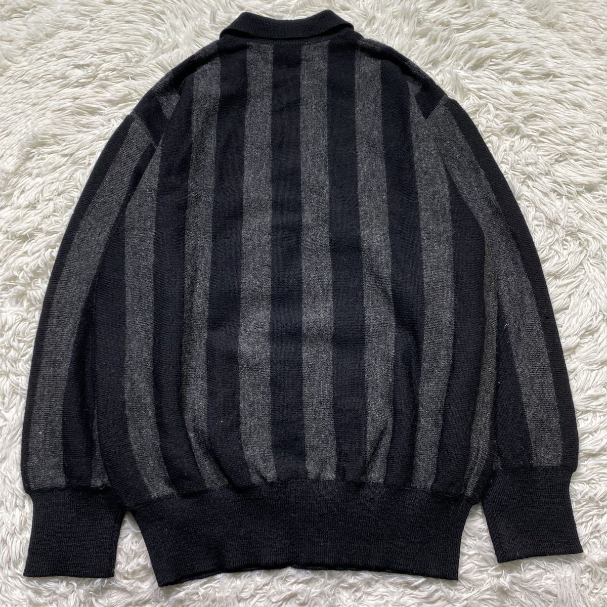 希少　COMME des GARCONS コムデギャルソンオム　■70s ~ 80s AD表記なし　川久保オム　■ボールドストライプ　■ニットポロ　ニット des GARCONS COMME | garcons 90s