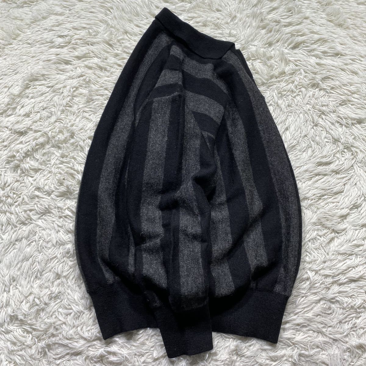 希少　COMME des GARCONS コムデギャルソンオム　■70s ~ 80s AD表記なし　川久保オム　■ボールドストライプ　■ニットポロ　ニット des GARCONS COMME | garcons 90s