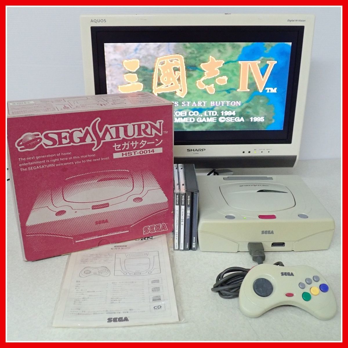  SS セガサターン 本体一式 HST-3220 + ハングオン GP &rsquo;95 等 ソフト3本 まとめてセット SEGA SATURN セガ 箱説ハガキ付 20(本体、アクセサリー)｜売買されたオークション情報、yahooの商品情報をア サターン